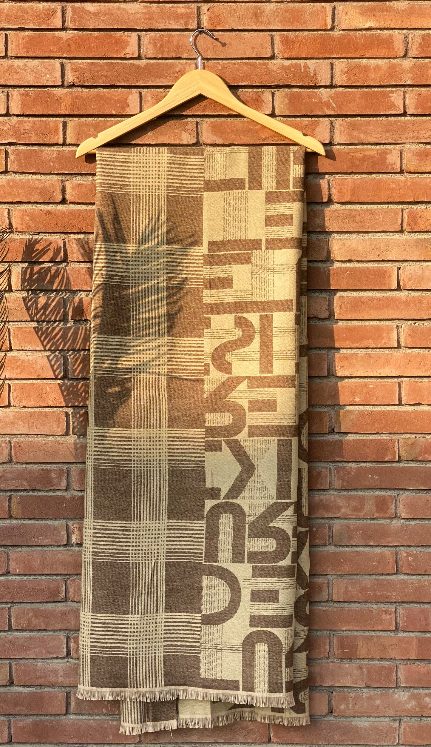 Brown Alphabet Wool Scarf WA-25-004
