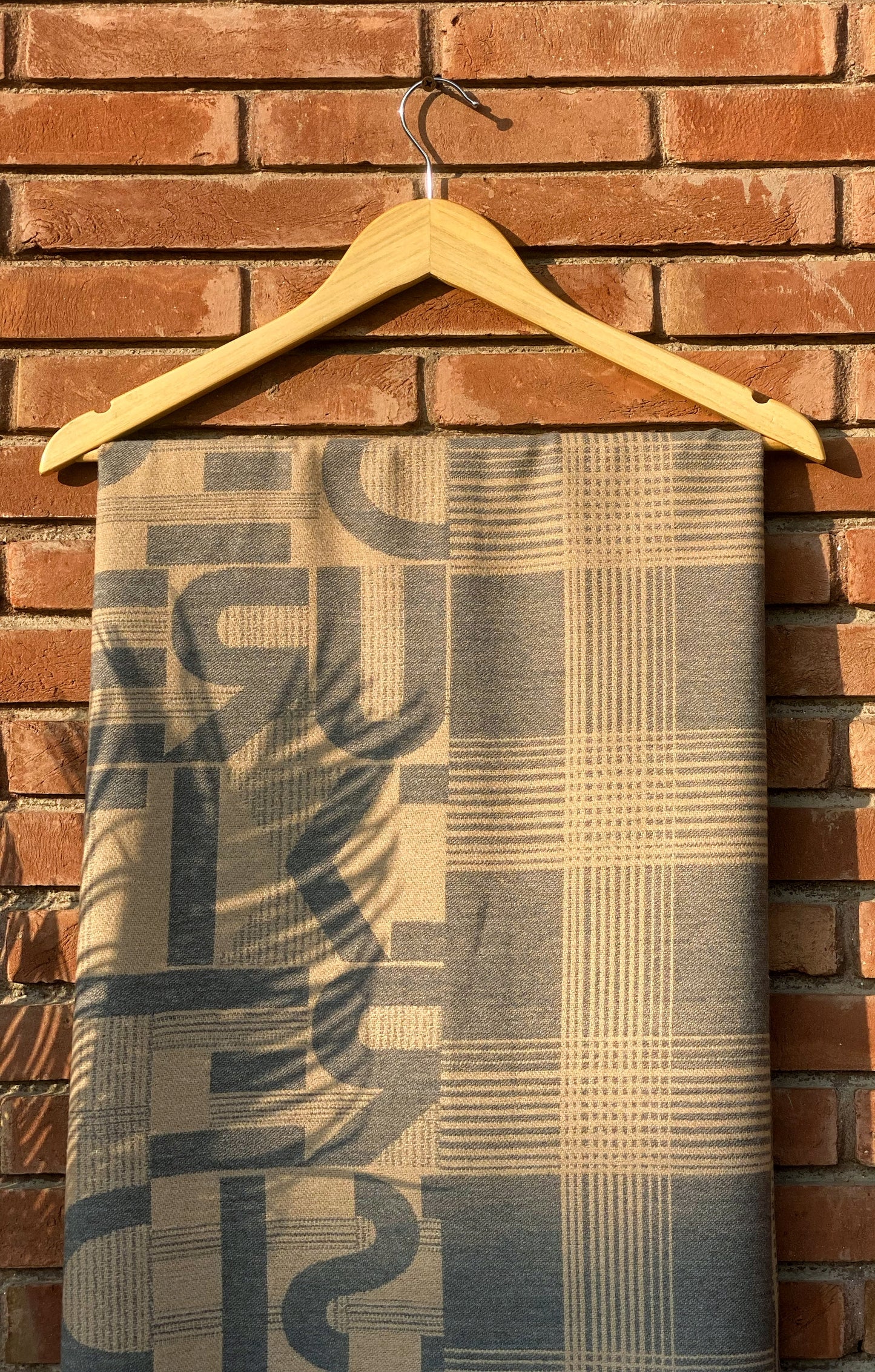 Beige Alphabet Wool Scarf WA-25-002
