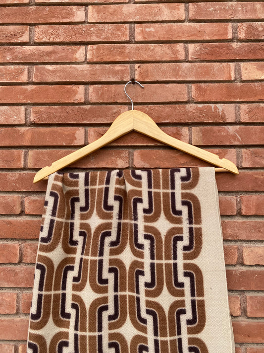 Brown Italian Wool Printed Shawl BS-25-003