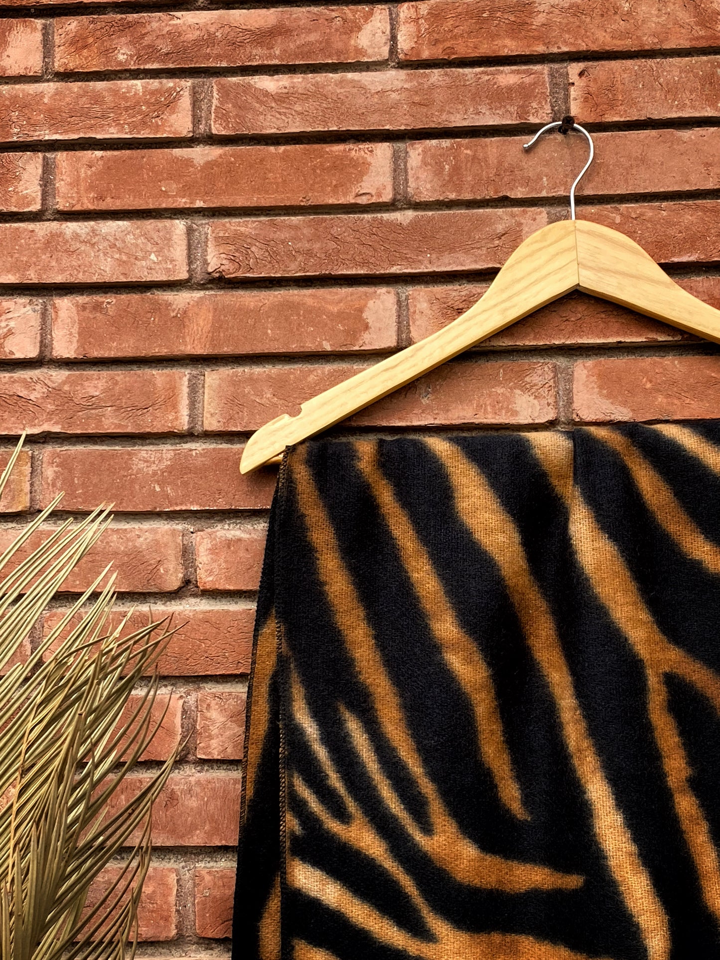 Tiger Printed Angora Wool  Shawl TS-25-004