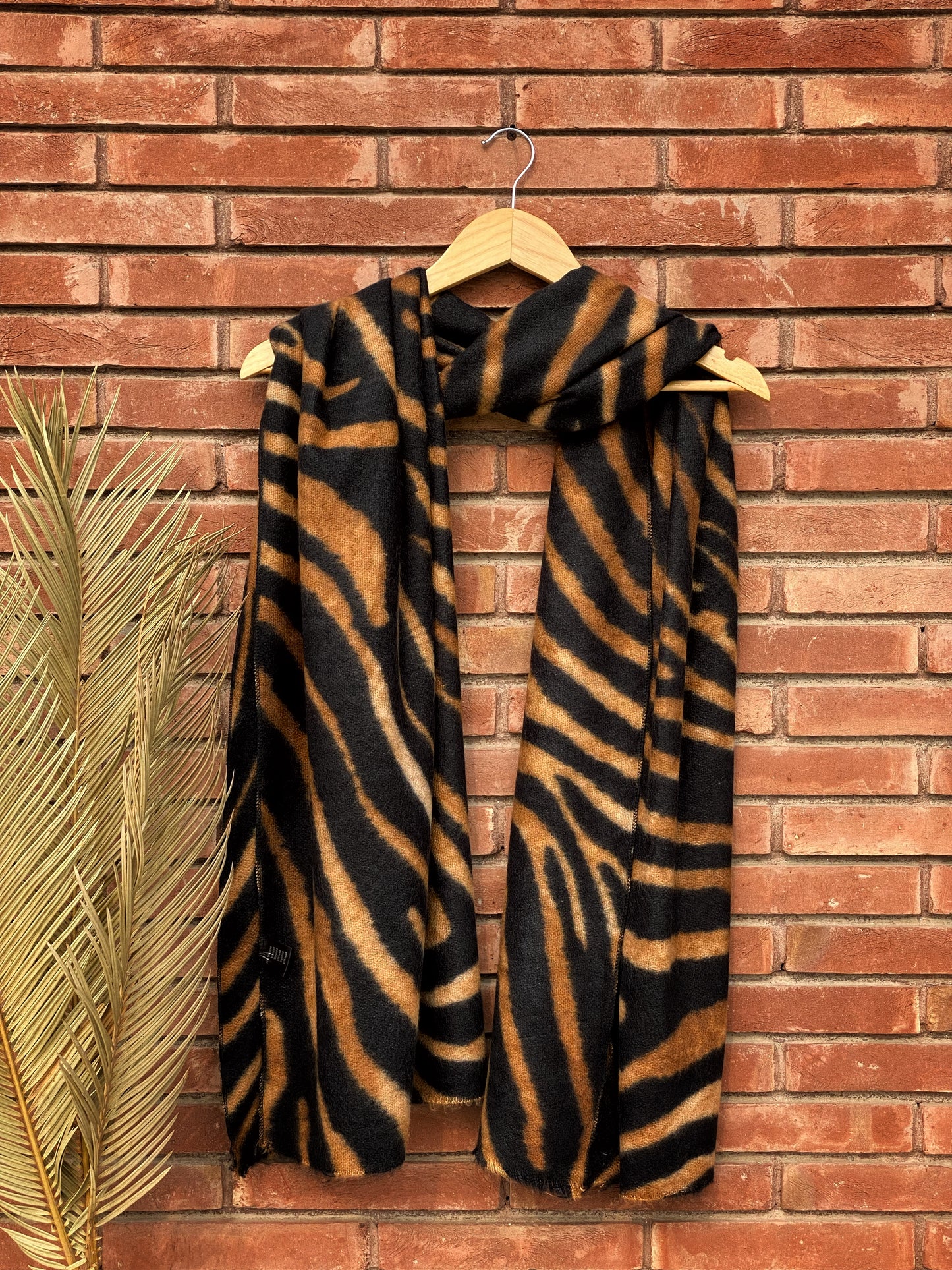 Tiger Printed Angora Wool  Shawl TS-25-004