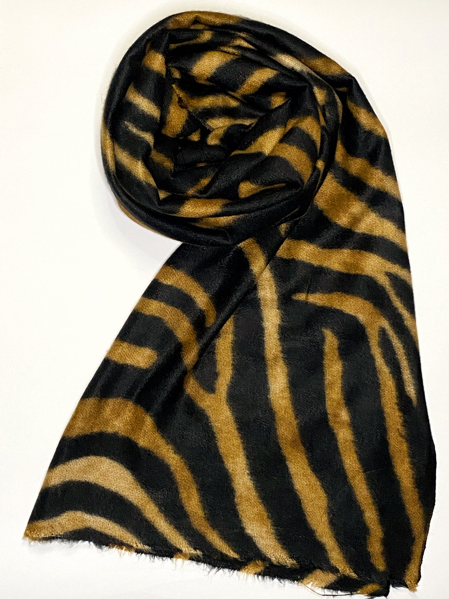 Tiger Printed Angora Wool  Shawl TS-25-004