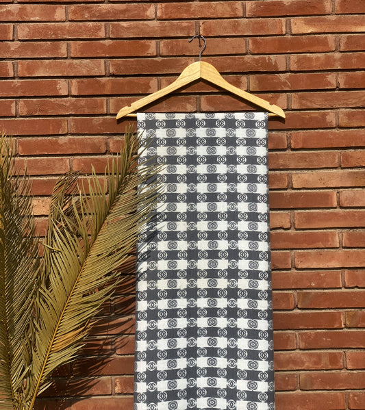 Grey Checkered Design Scarf CG-25-001