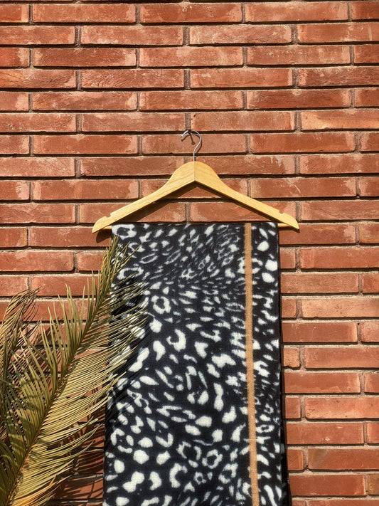 Turkish Wool Cheetah Print Shawl WS-25-001