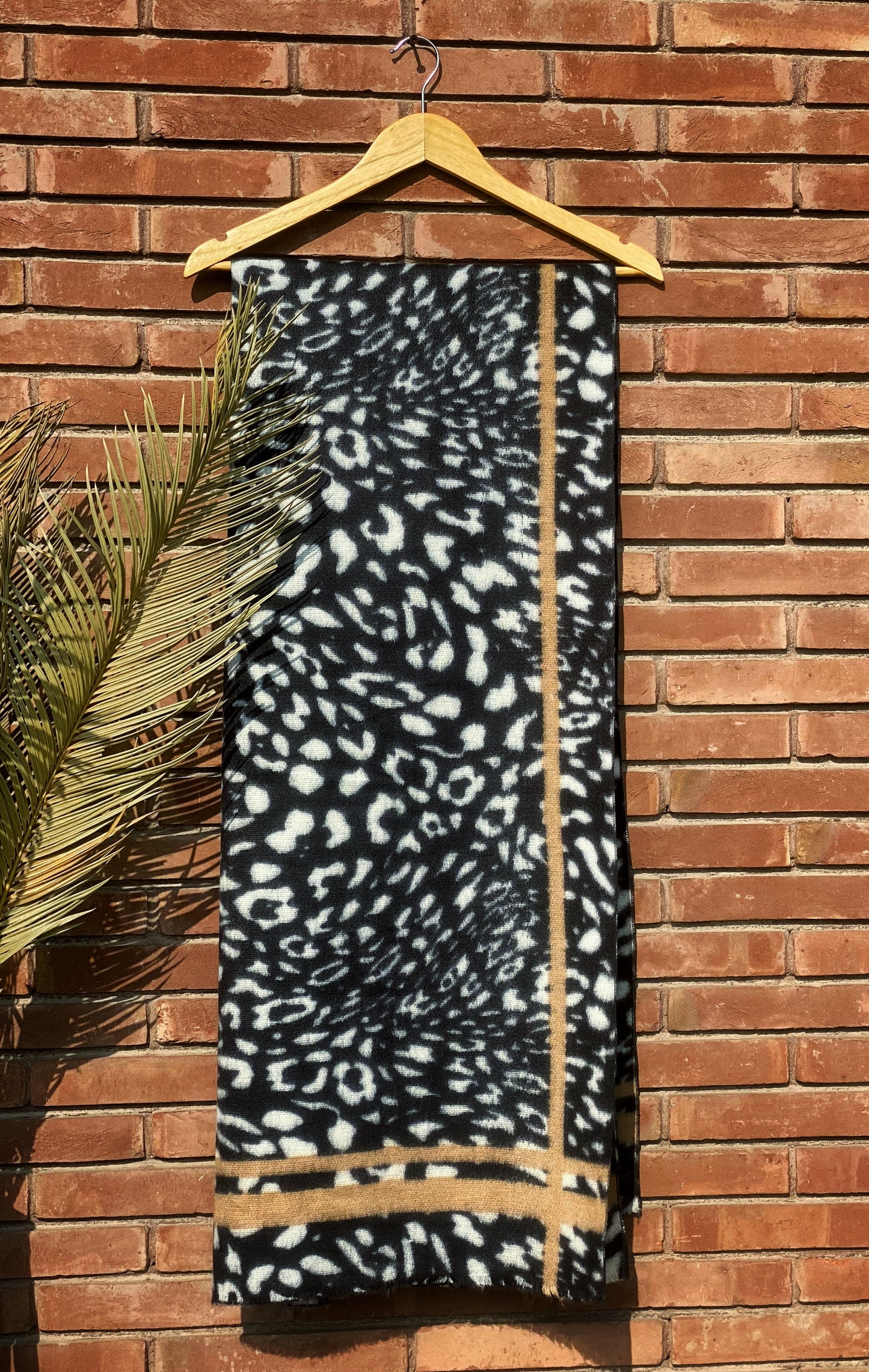 Turkish Wool Cheetah Print Shawl WS-25-001