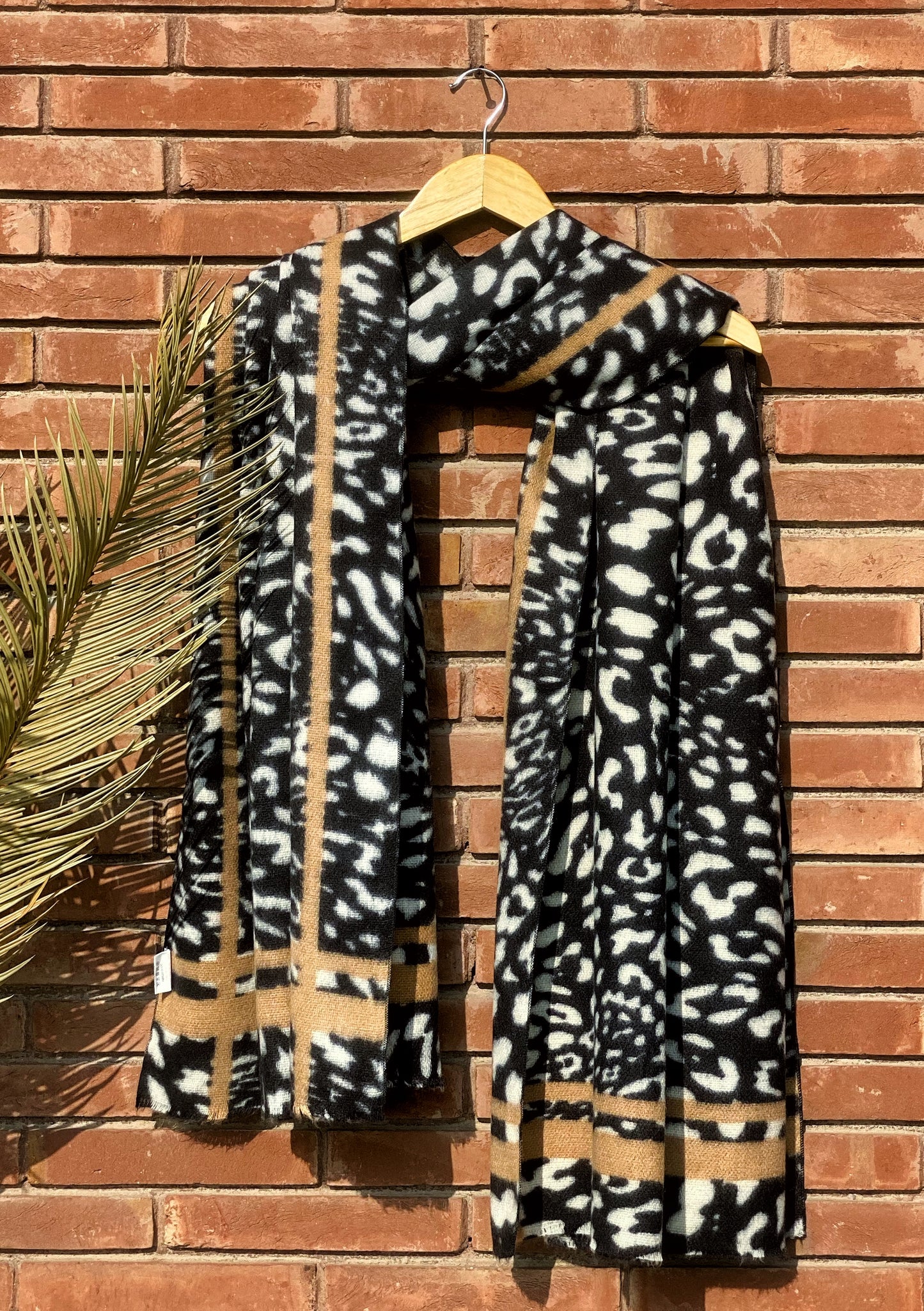 Turkish Wool Cheetah Print Shawl WS-25-001
