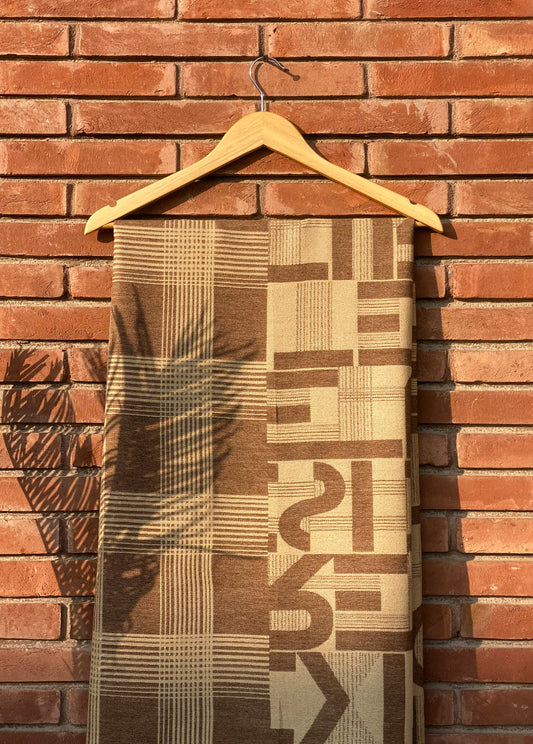 Brown Alphabet Wool Scarf WA-25-004