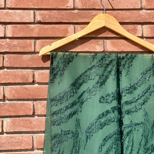 Green Feathered Georgette FG-25-01