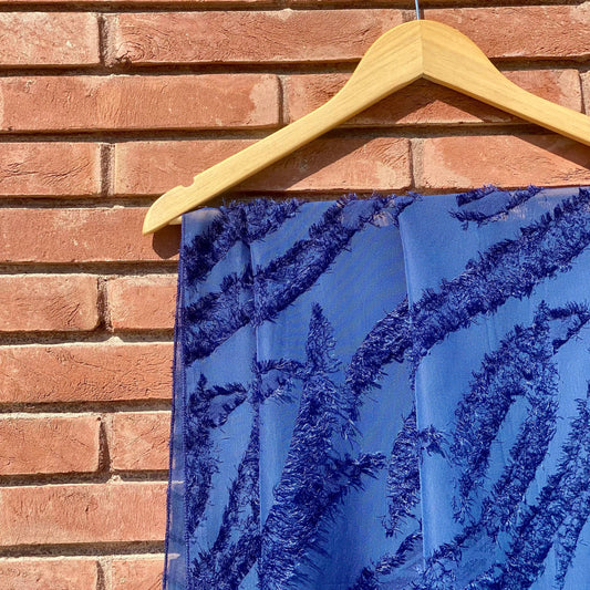 Cobalt Blue Feathered Georgette FG-25-02