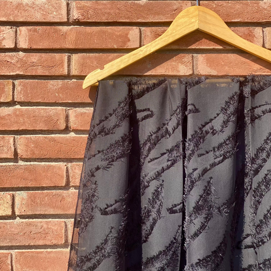 Black Feathered Georgette FG-25-03
