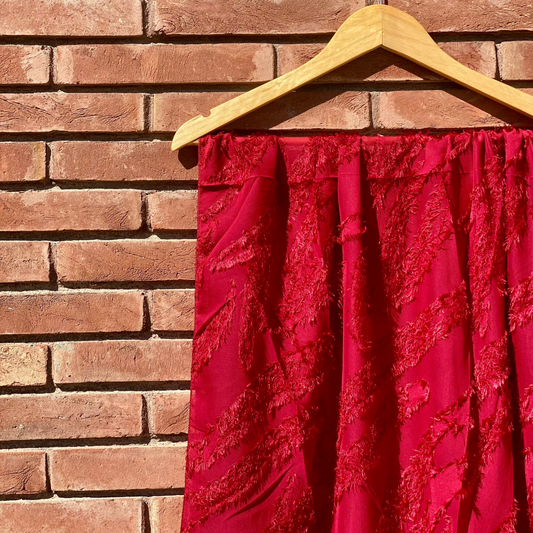 Cherry Red Feathered Georgette FG-25-10